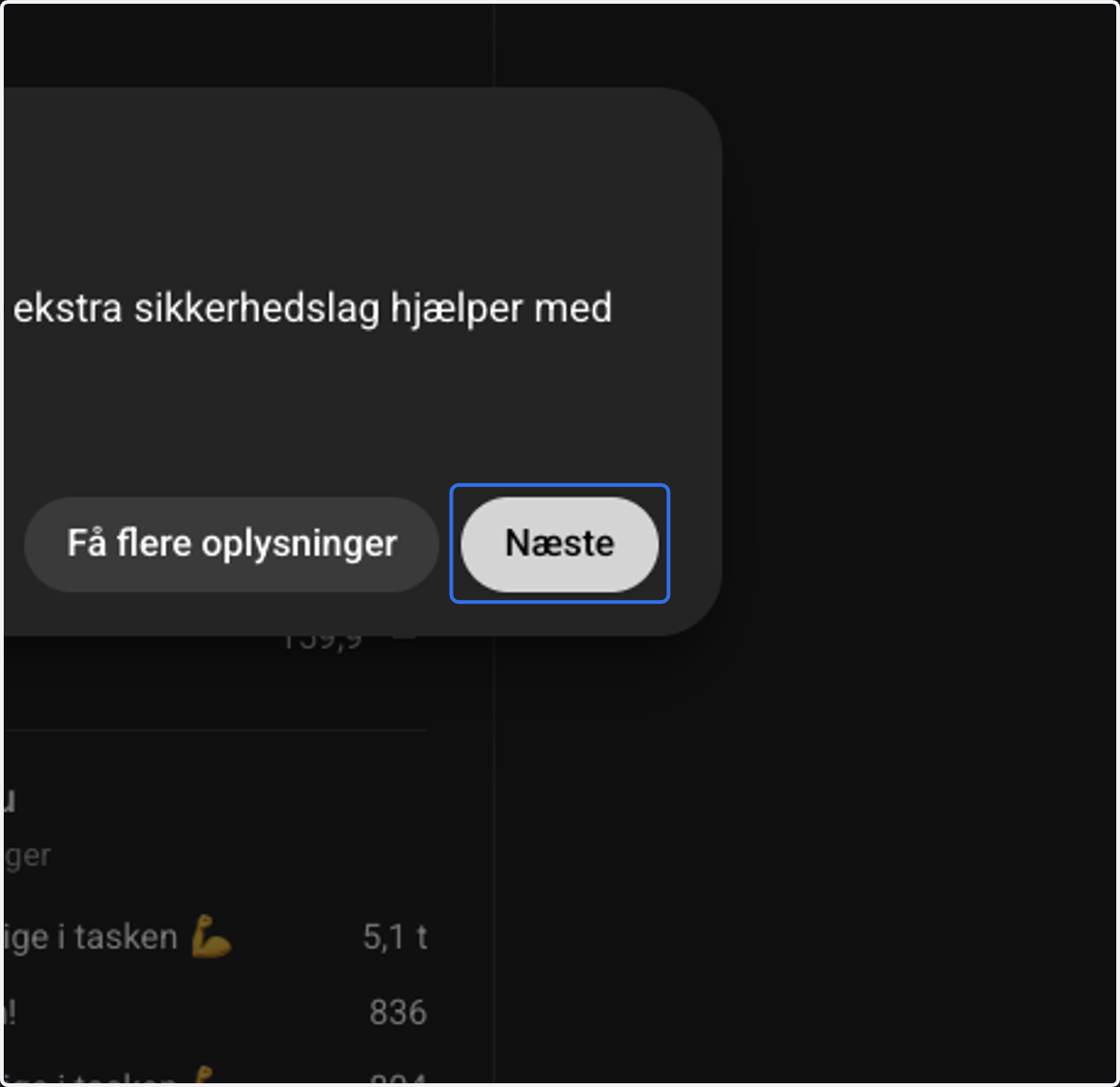 Click on Næste
