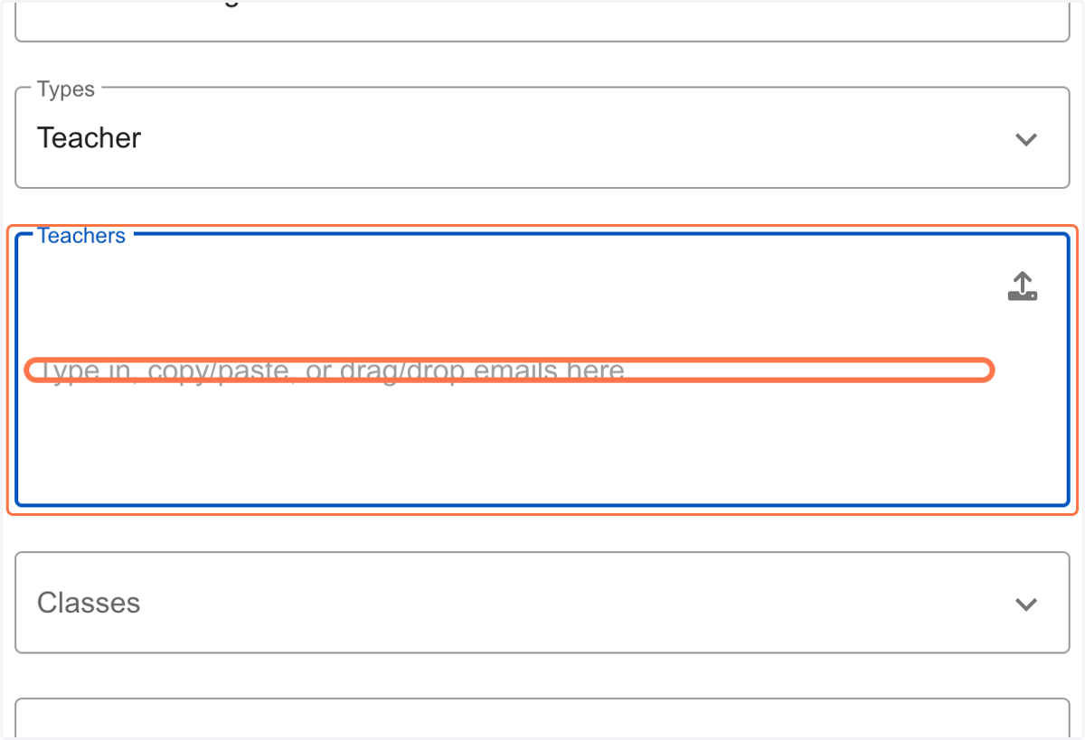 Type the Elim email addresses of all of the teachers that you lesson share with