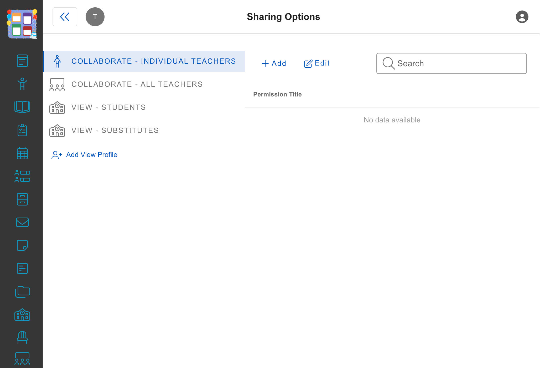 Click on collaborate- individual teachers