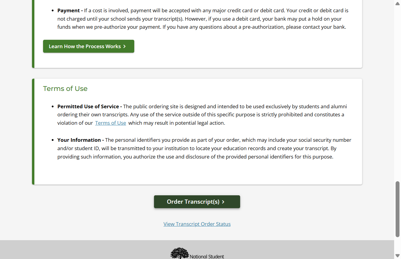 Review Important Transcript Information