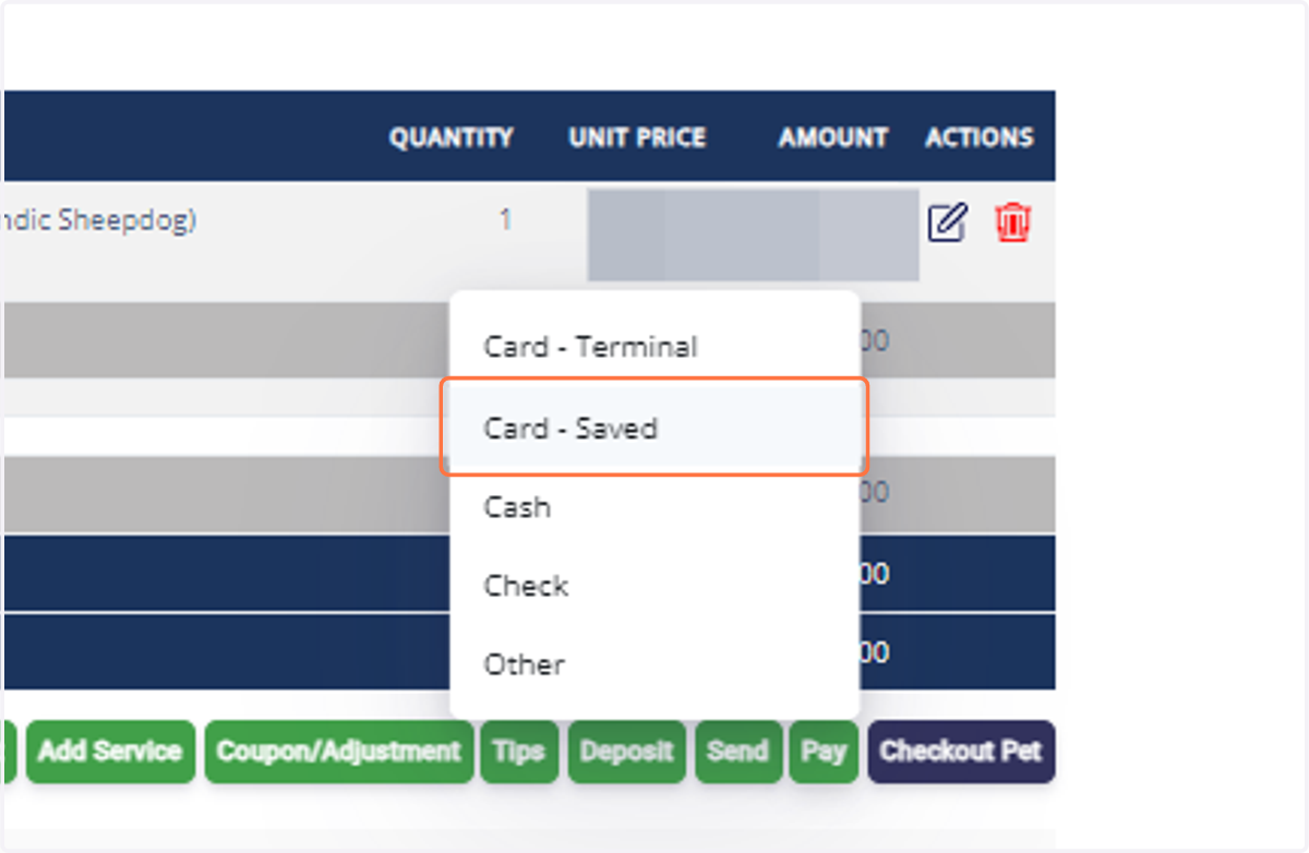 Click on "Card - Saved".