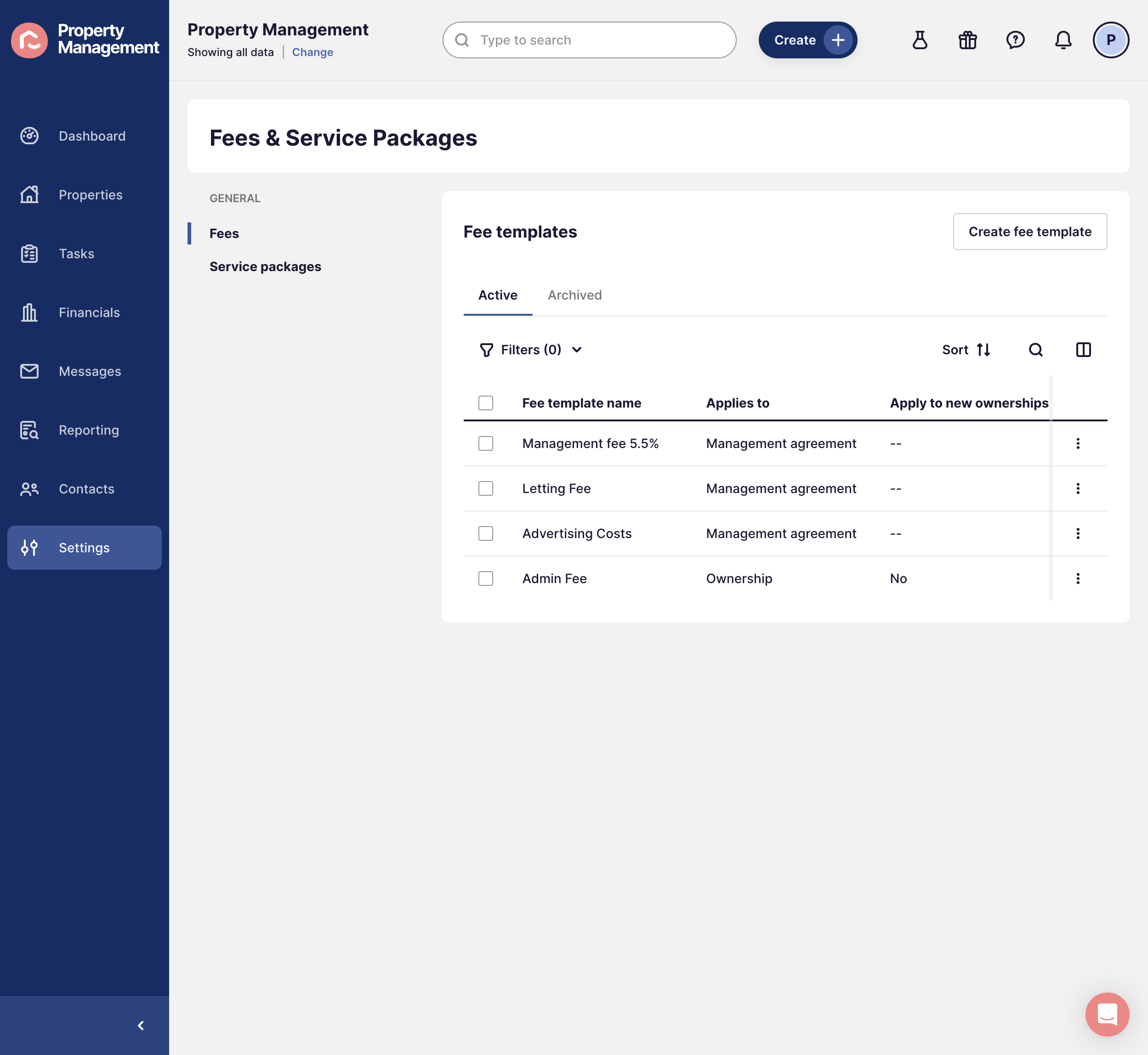 Click on Service packages