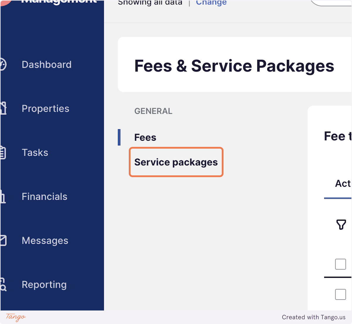 Click on Service packages