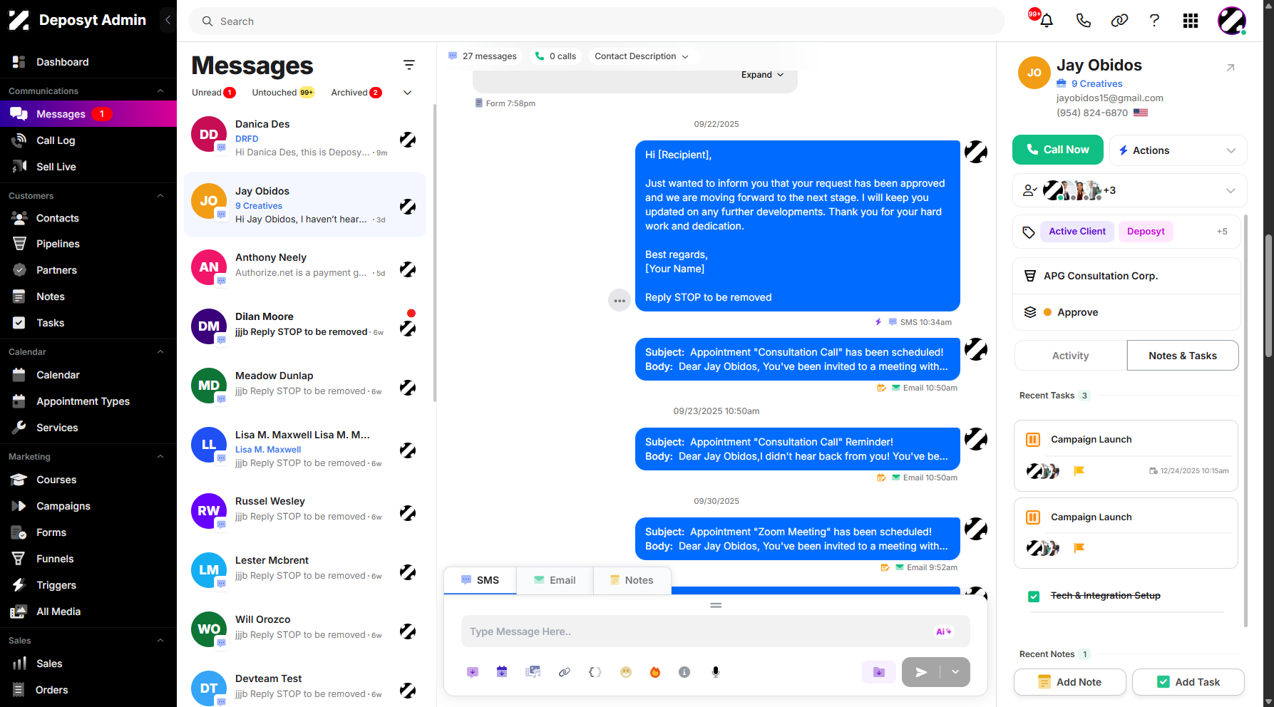 Step 4: The Lightning Bolt icon represents messages sent via Triggers.
