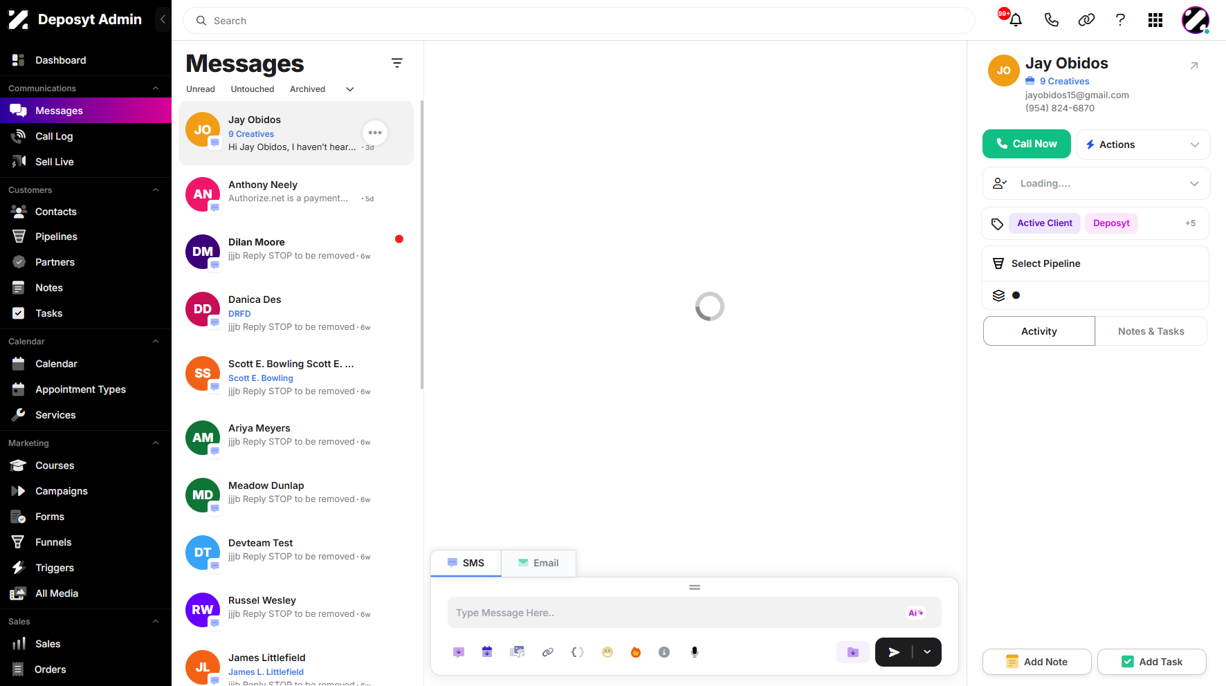 Step 2: Select a message, then click on it.
