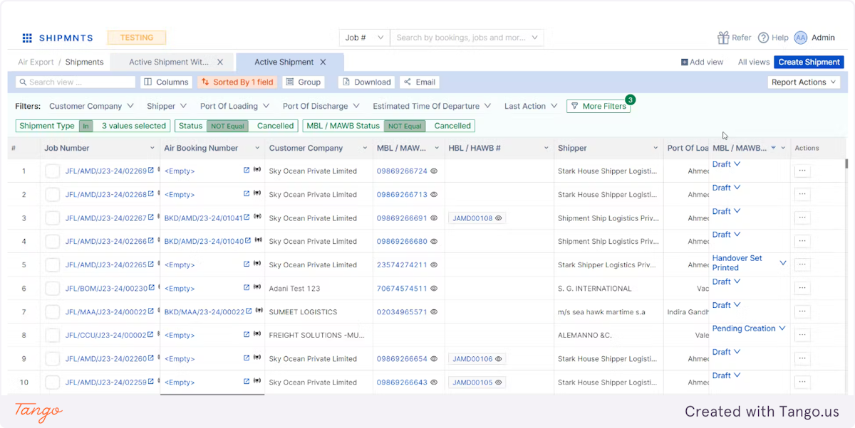Track changes effortlessly: View report records specific to each action taken.
