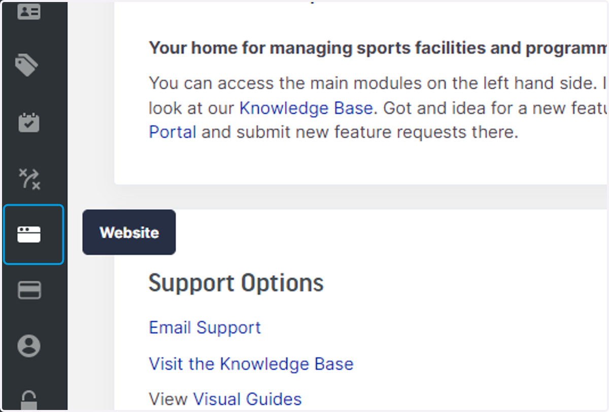 Login to your club dashboard in Clubspark and head to Website tab on the left