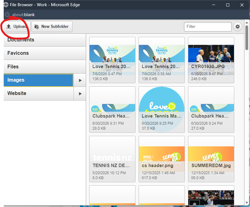 Click Upload