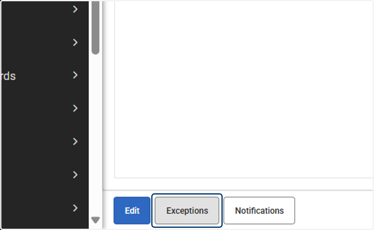 Click on Exceptions