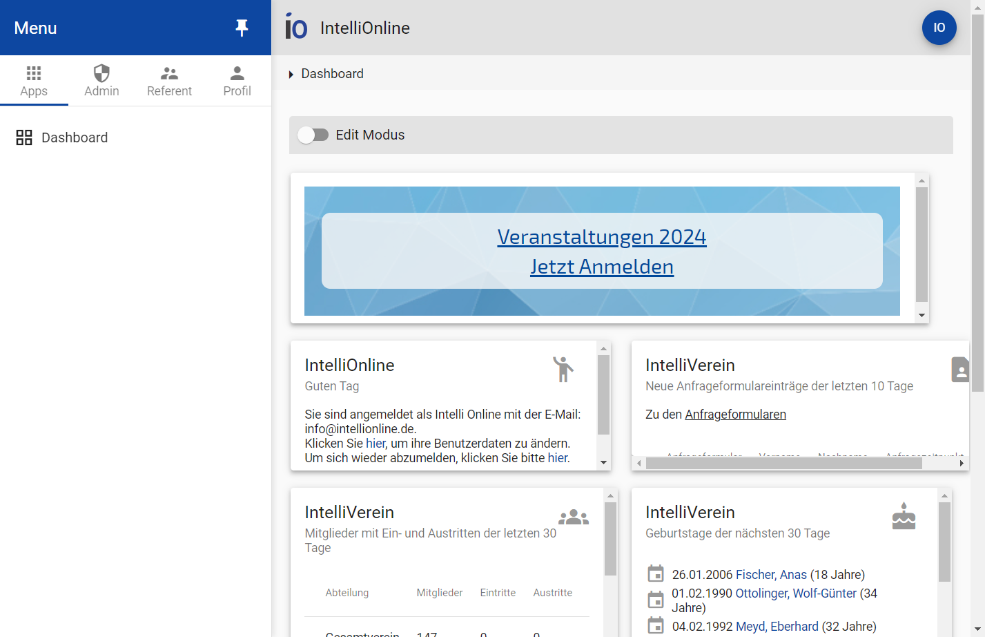 Hinweis Nutzerportal: Mit dem Nutzerportal kann ein Mitglied selbst eine Abteilungsmitgliedschaft anfragen, die der Admin dann bestätigen oder ablehnen kann. Bei Bestätigung wird die Mitgliedschaft direkt übernommen.