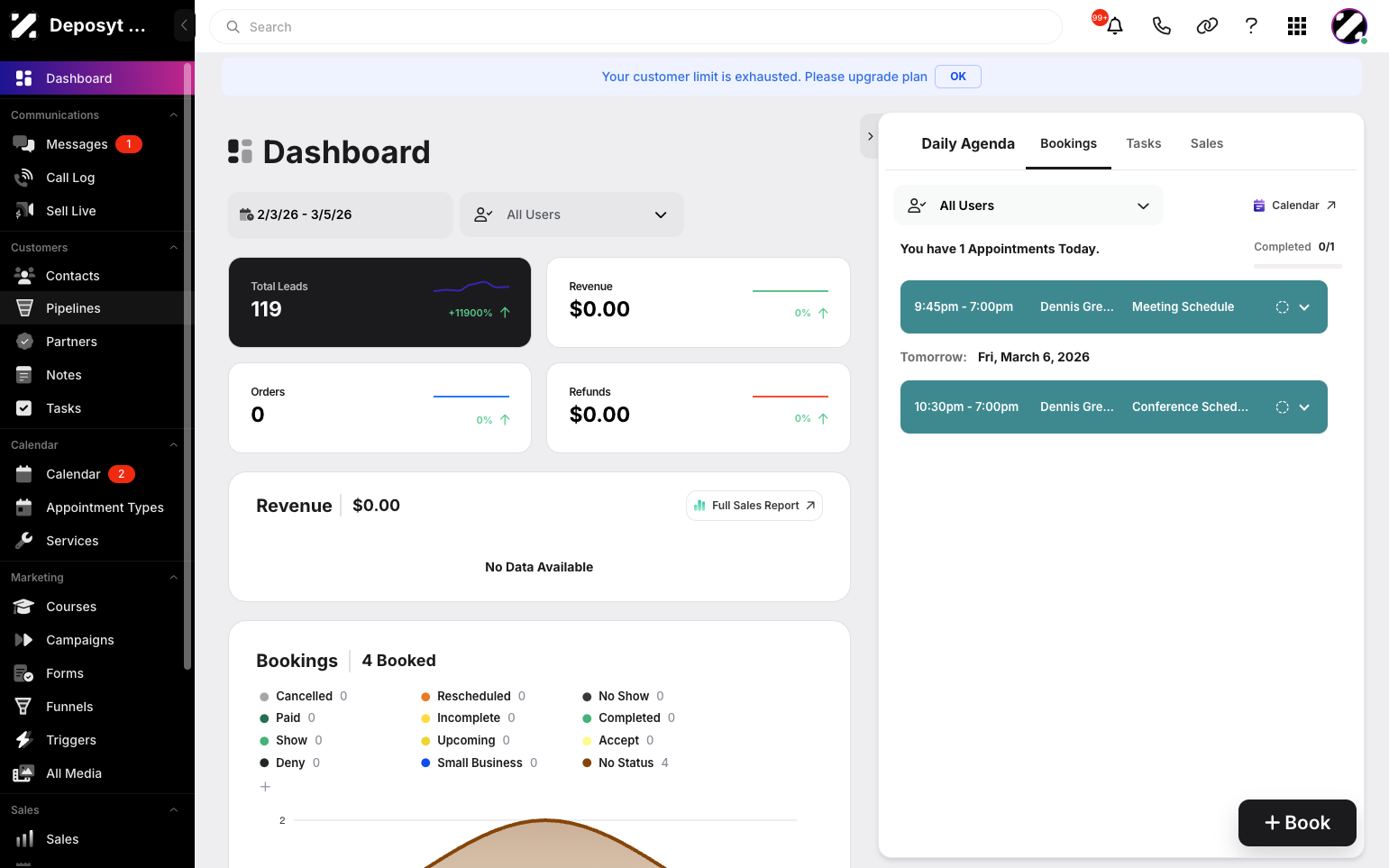 Step 1: On your Dashboard, navigate to the Pipelines tab under the Customers section. 