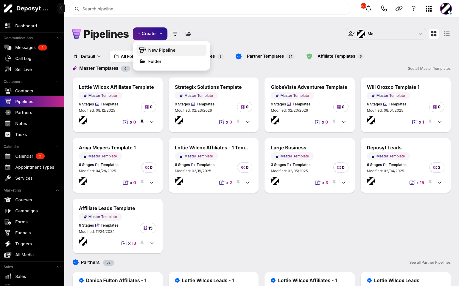 Step 2: Click on the ‘+ Create’ button. A drop-down will appear, then select New Pipeline.
