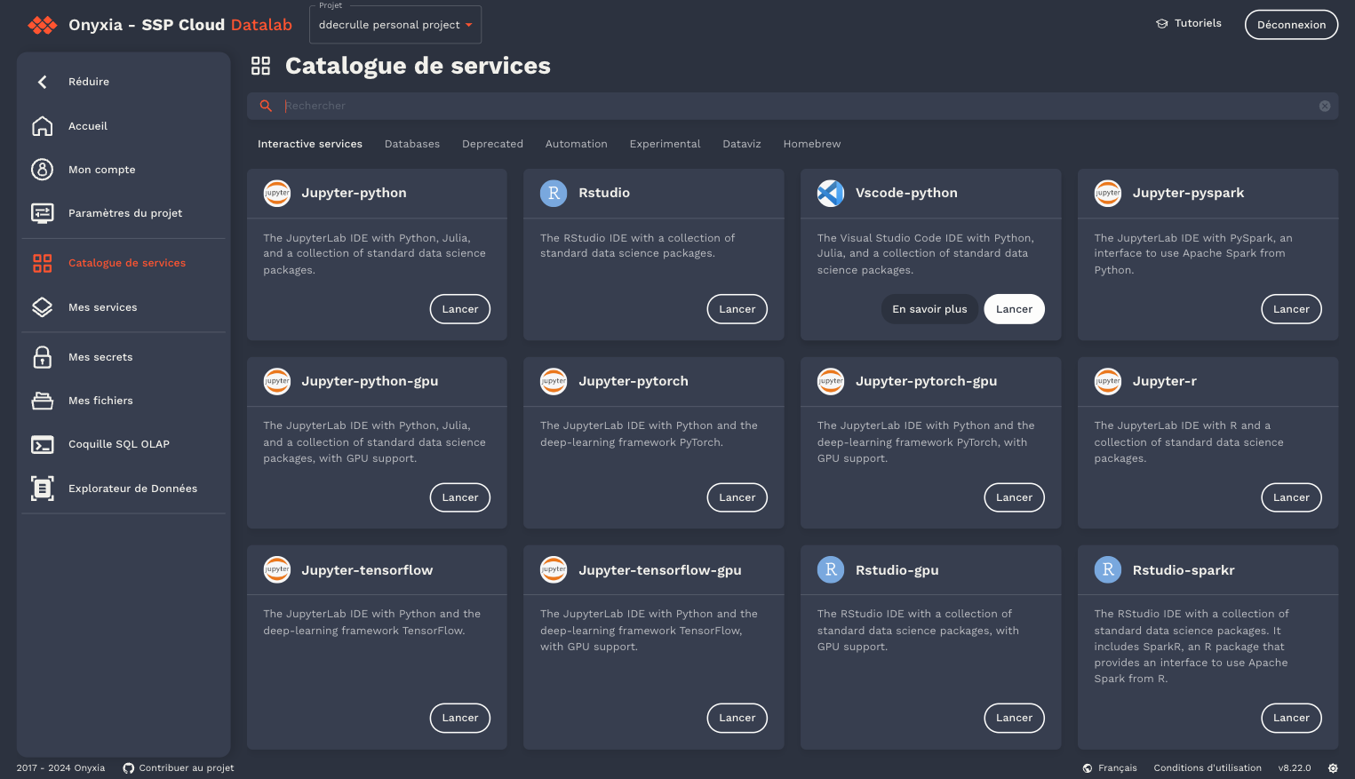 Cliquer sur Lancer du service Vscode-python