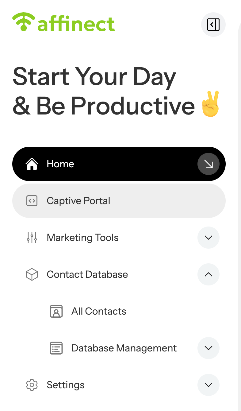 Click on Captive Portal on the left-hand side of the dashboard.