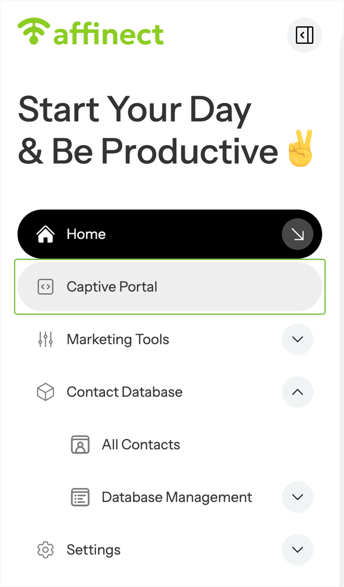 Click on Captive Portal on the left-hand side of the dashboard.