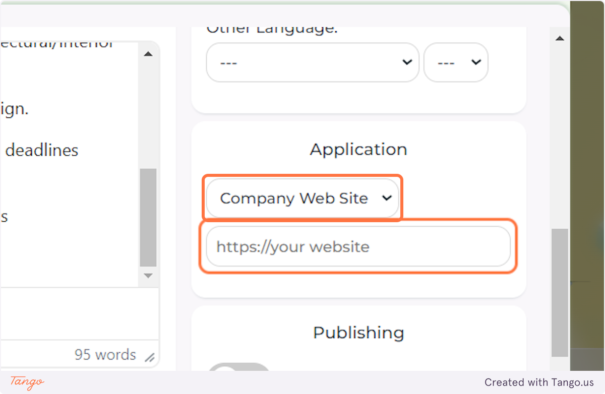 If you choose applications to go through an external site, please make sure to add the URL.