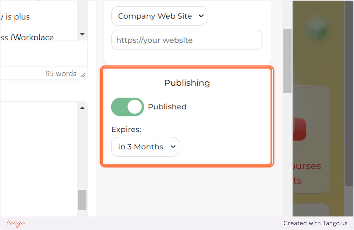 By now you should have filled all the necessary information about this job. If you want to list it publicly in the Job Ads menu, slide the PUBLISHED slider.