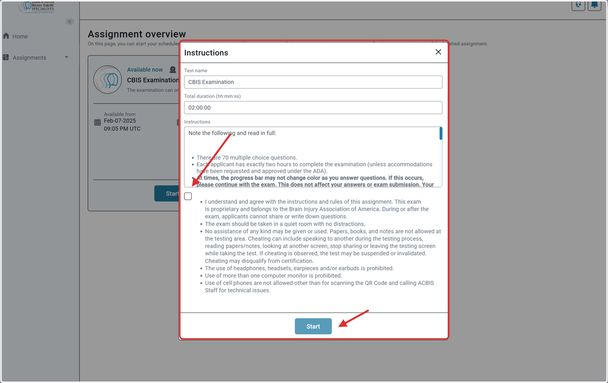 Click on Instructions…