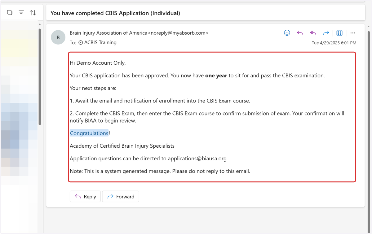 Participants with an approved application on file should refer to the email message sent to the address associated with their learning platform account. This message includes important details and instructions for accessing the certification examinat