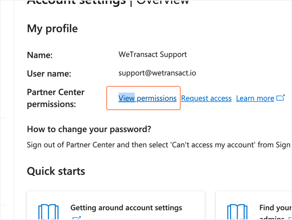 Click on View Permissions