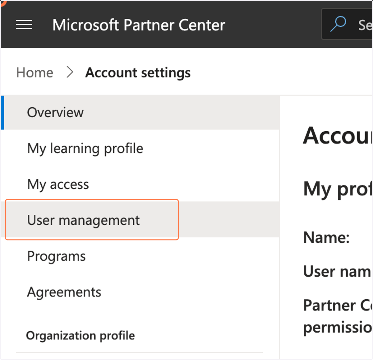 Click on "User Management"
