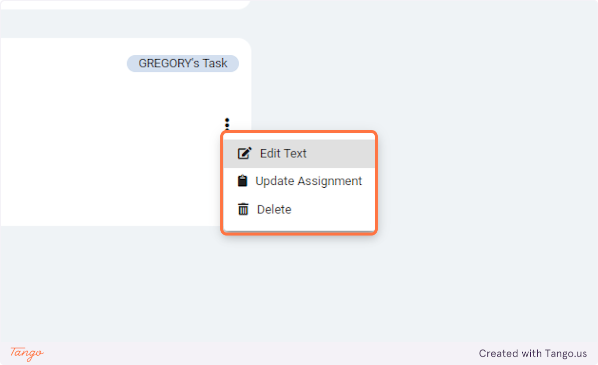 Once a task is submitted, you may edit, update the assignment or delete.