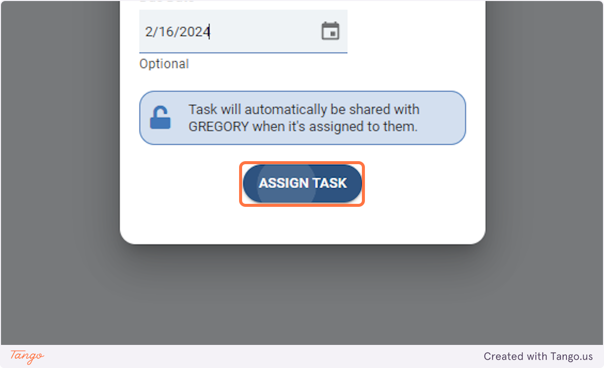 Click on ASSIGN TASK