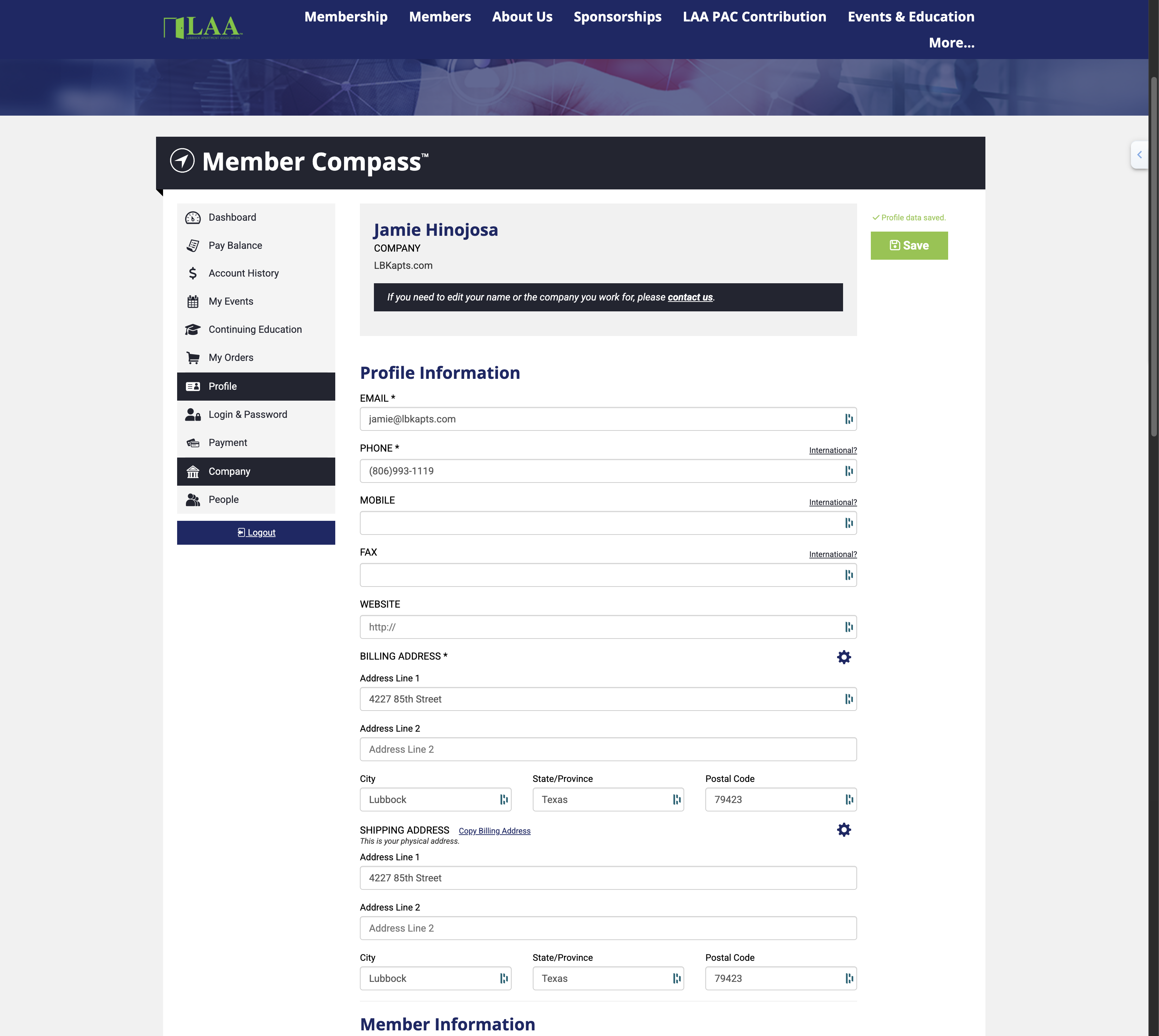 Click on Company