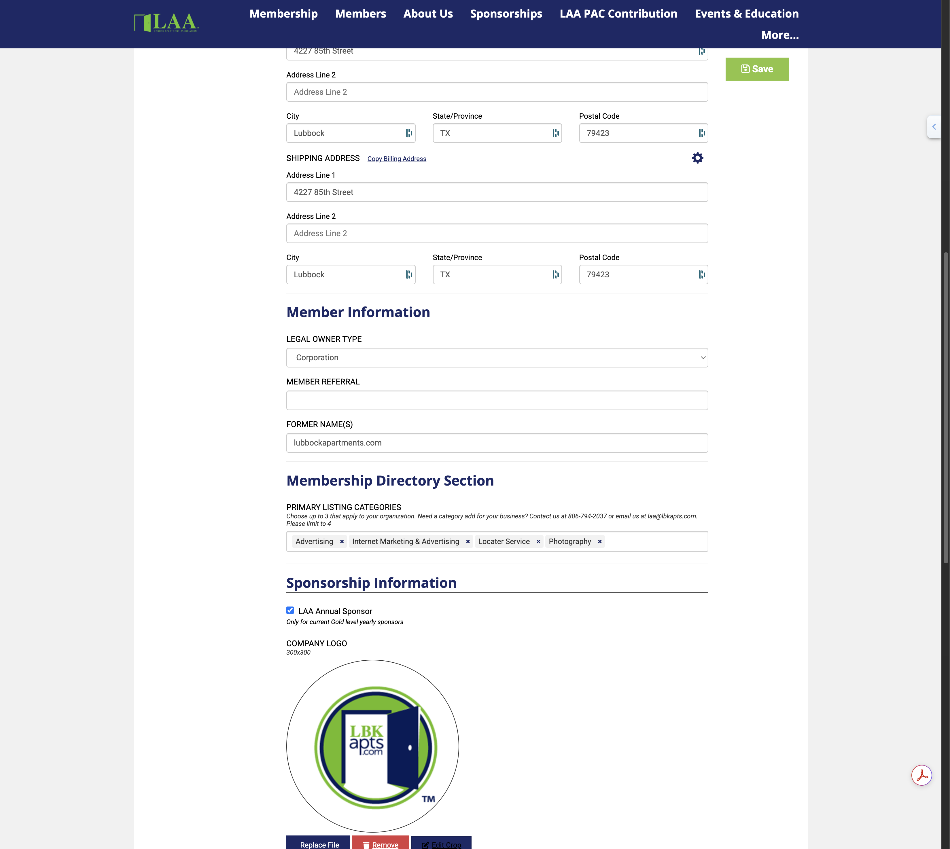 Make sure your company has at least three categories selected for the Buyer's Guide Listing