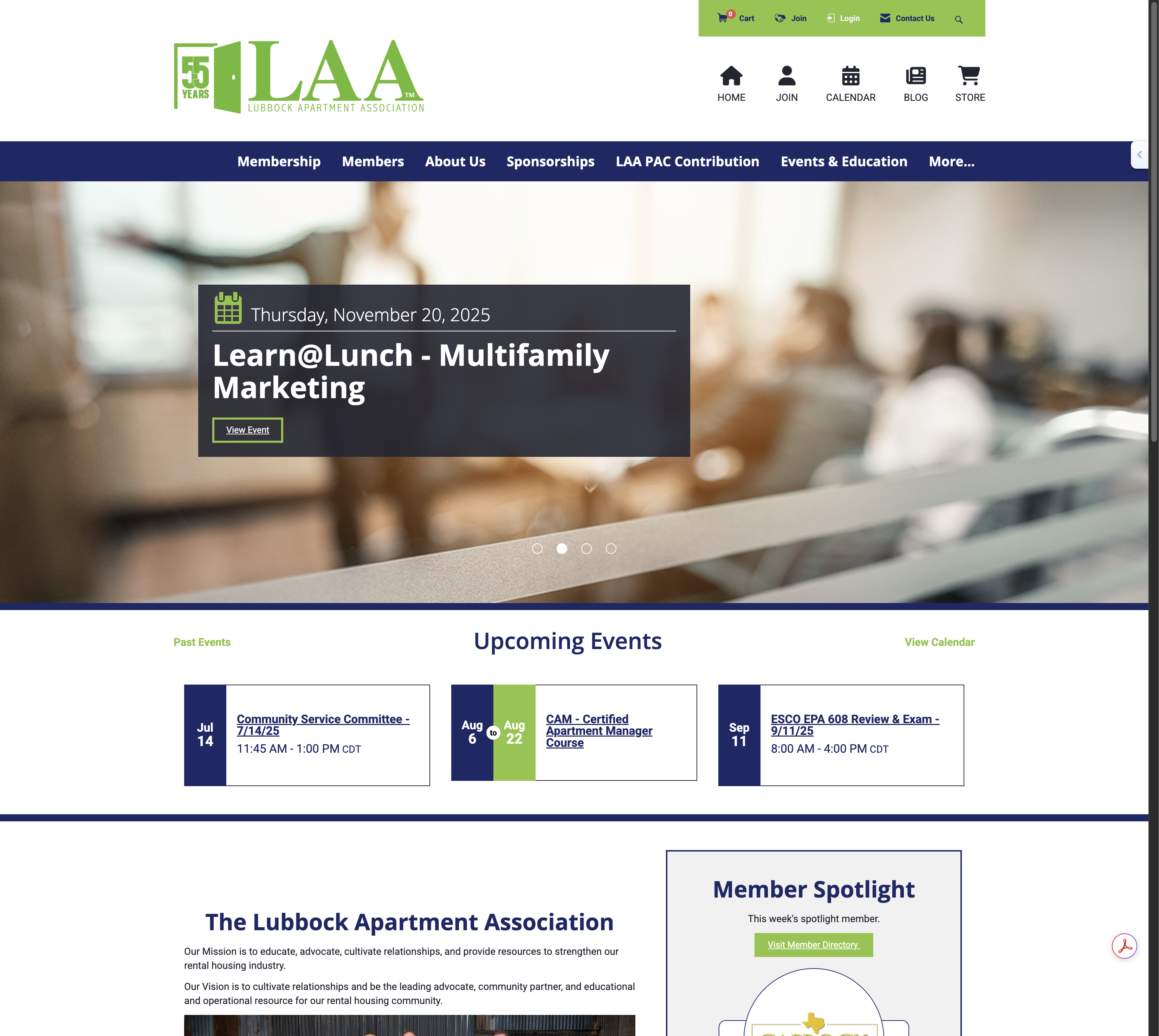 After landing on laamembers.com, click "Login"
