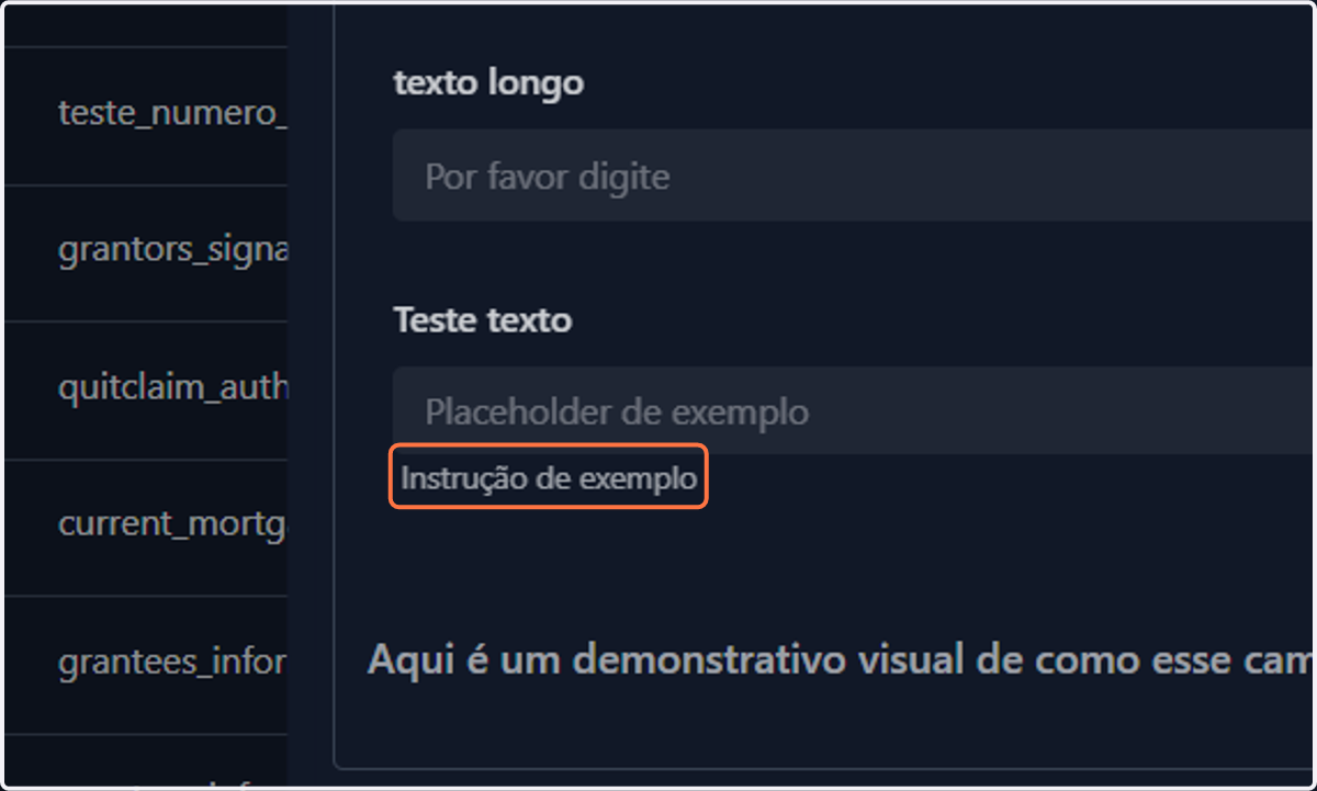 E a Instrução definida