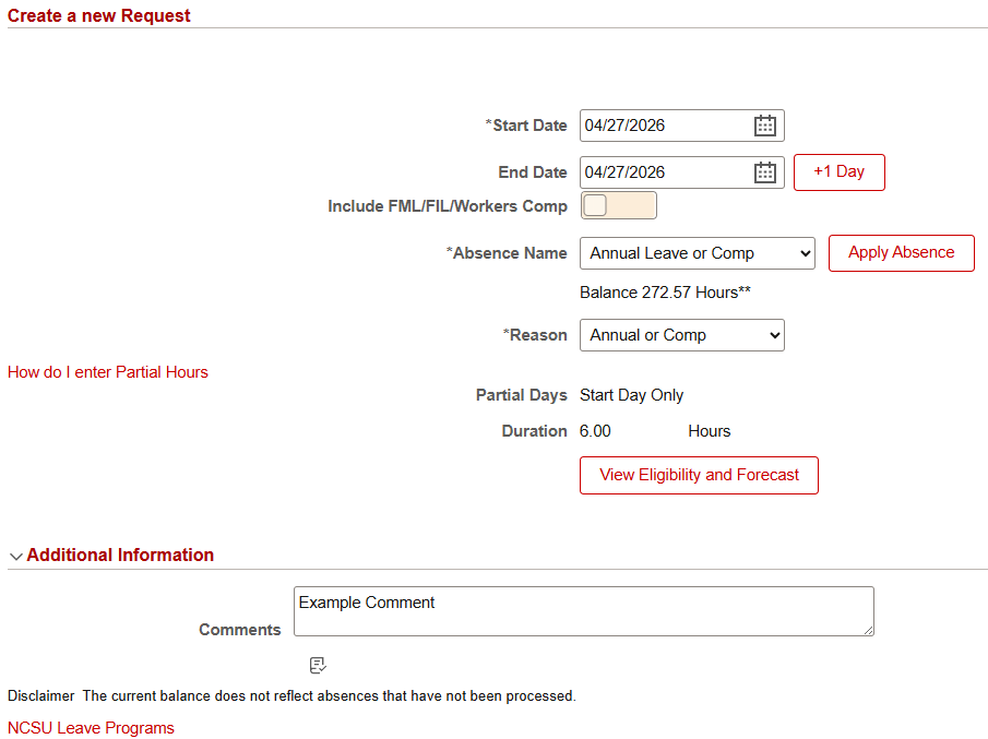Click on View Eligibility and Forecast