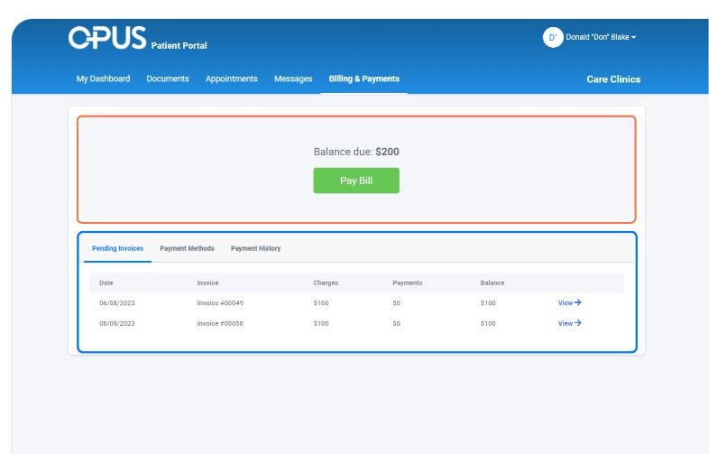 From the Billing & Payments, you will see all balance that are due.