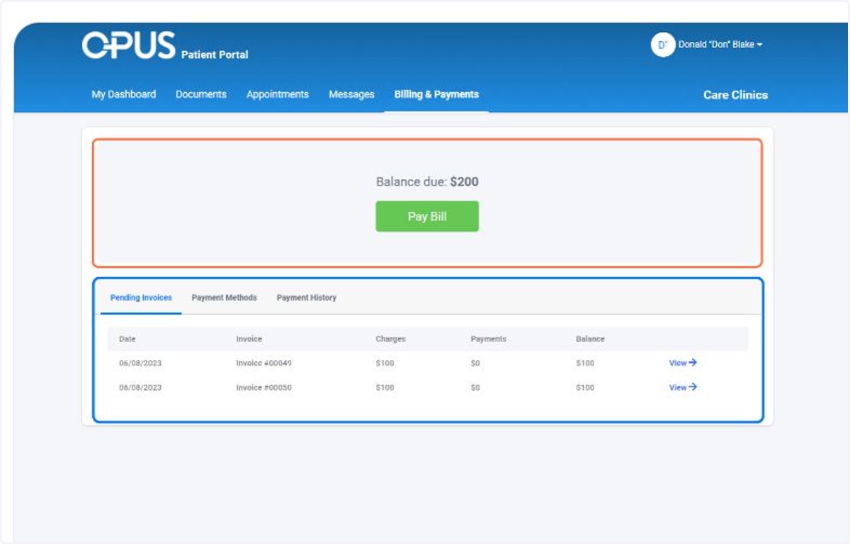 From the Billing & Payments, you will see all balance that are due.