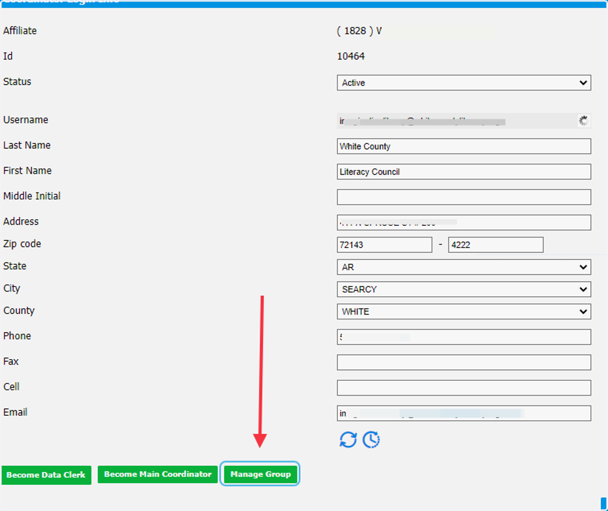 Click on Manage Group