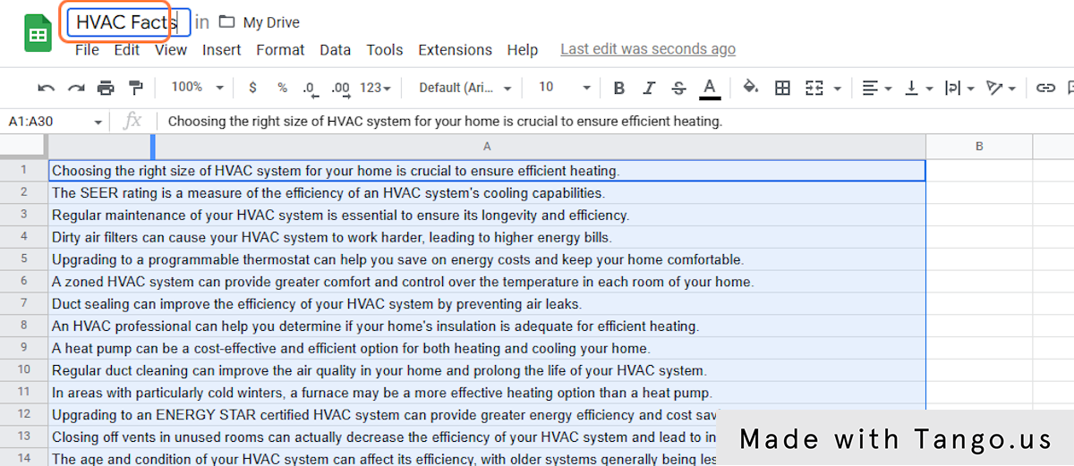 Type "HVAC Facts"