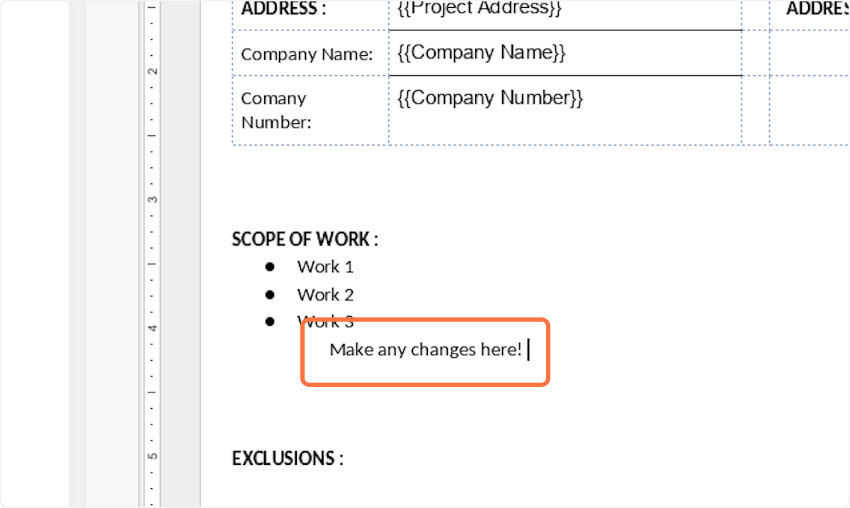 You can also make changes directly into the body of the proposal. This editor works very similarly to Microsoft Word. 