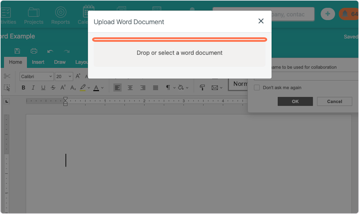 Select the desire Word document from your device. 