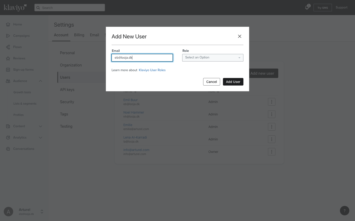 Click on Role and give Admin Role