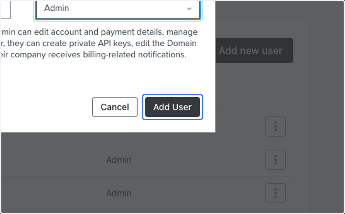 Click on Add User