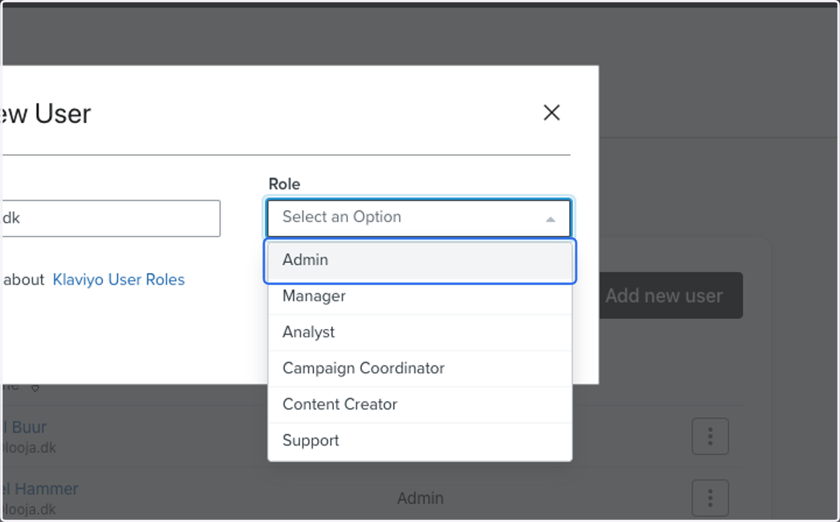 Click on Admin