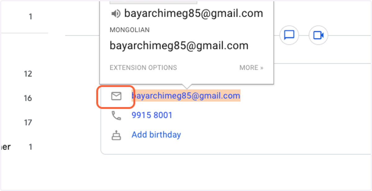 Copy text titled "bayarchimeg85@gmail.com"