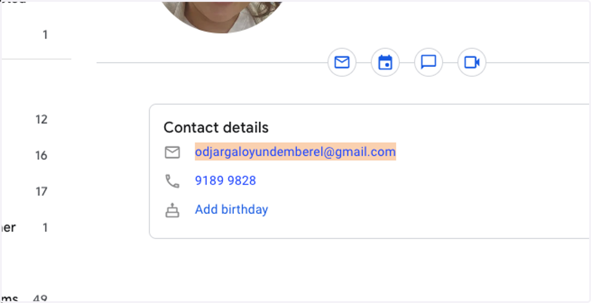 Copy text titled "odjargaloyundemberel@gmail.com"