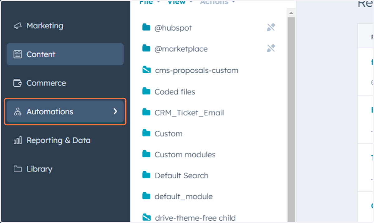 Click on Automations