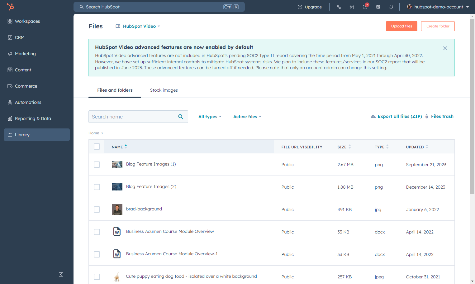This is where you can access and upload Files