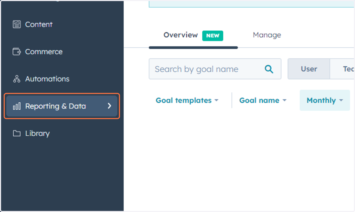 Click on Reporting & Data