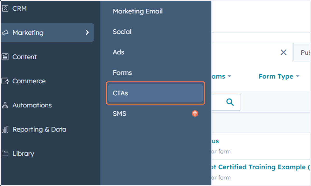 Click on CTAs