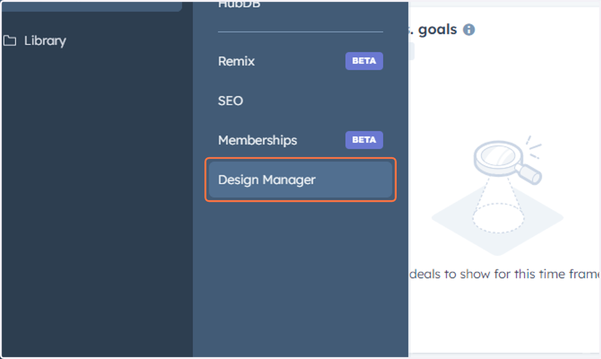Click on Design Manager