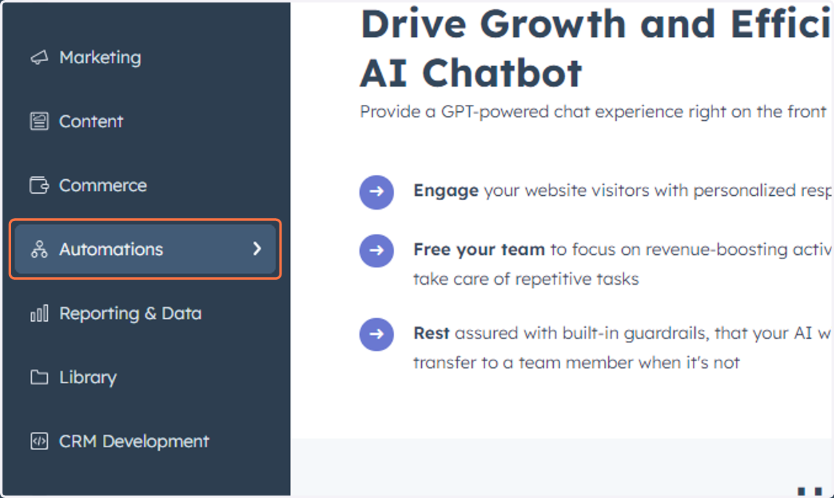 Click on Automations