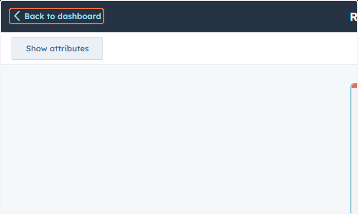 Click on Back to dashboard